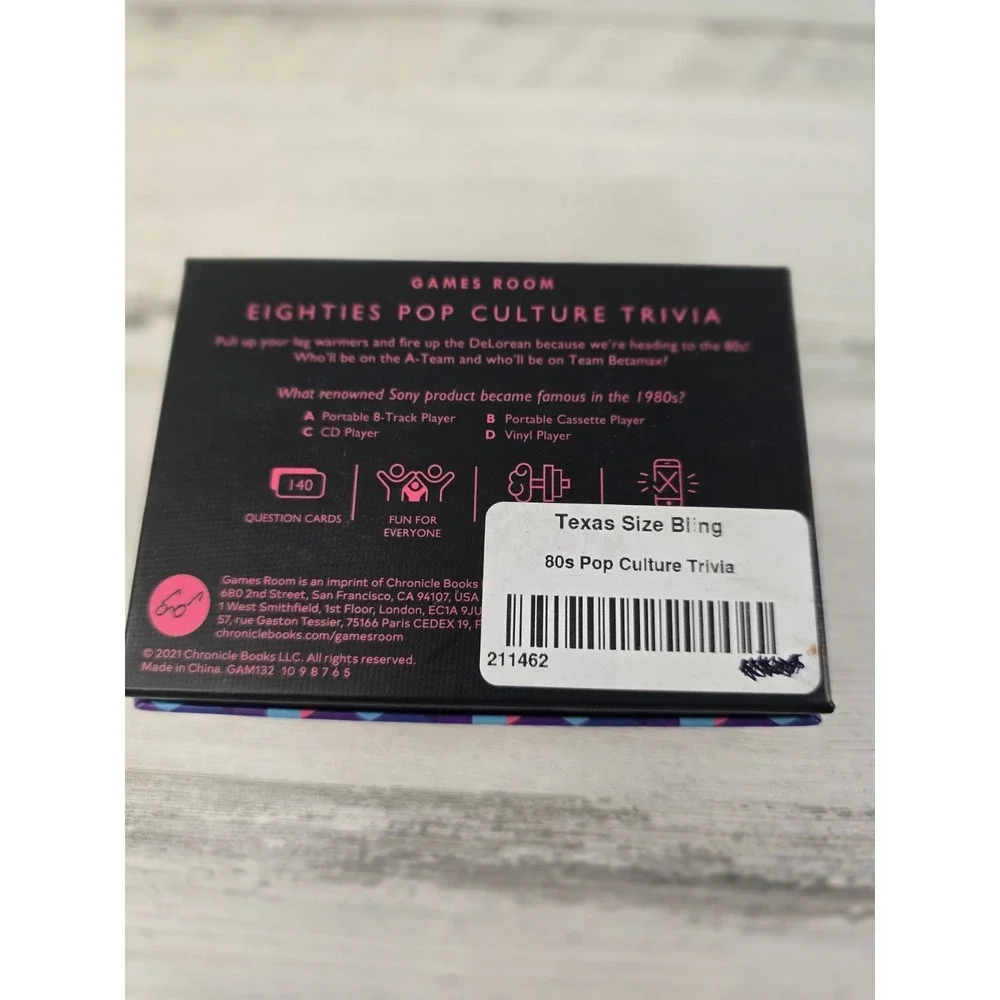 Games‎ Room Eighties Pop Culture Trivia Game First Edition 140 Cards 2021 Retro